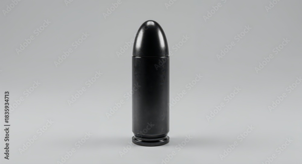 Obraz premium Metallic Bullet Isolated: A sleek, metallic bullet stands alone, symbolizing power, precision, and potential danger.