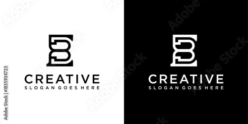 EB or BE initial letter logo design vector