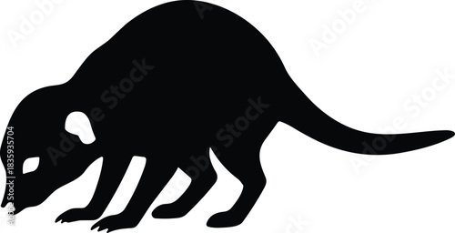 Meerkat Sniffing Silhouette – Searching Suricate Wildlife Animal Vector Illustration Isolated on Transparent Background