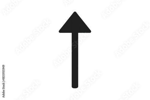 Up arrow icon indicating direction, upload, growth, success, and forward movement on transparent background