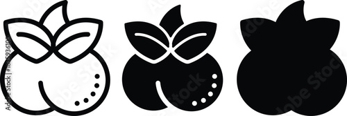 Fresh Natural Fruit Apple Healthy Diet Organic Food Plant Produce Agriculture Icon Vector Silhouette and Pictogram..eps