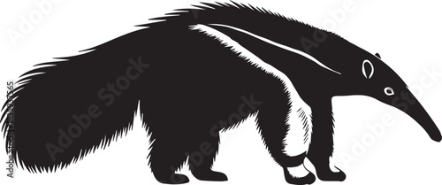 anteater side view silhouette vector flat illustration design