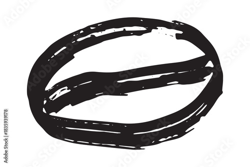 Hand drawn fresh roasted coffee bean Arabica robusta seed doodle Single element for print, web, design, decor