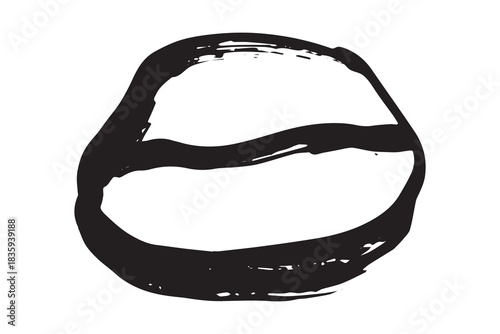 Hand drawn fresh roasted coffee bean Arabica robusta seed doodle Single element for print, web, design, decor