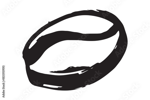 Hand drawn fresh roasted coffee bean Arabica robusta seed doodle Single element for print, web, design, decor