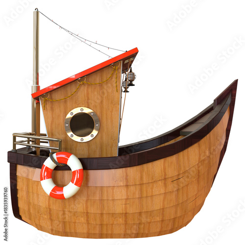 ship toys isolated 3d rendered illustration