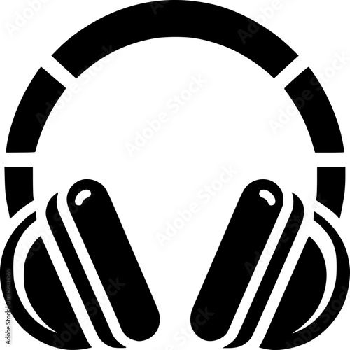 Digital Audio Headphones: A sleek, minimalist illustration showcases a pair of modern headphones, perfect for immersive listening and auditory experiences.
