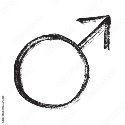 Hand drawn male gender identity sign Symbol used to represent sex and gender