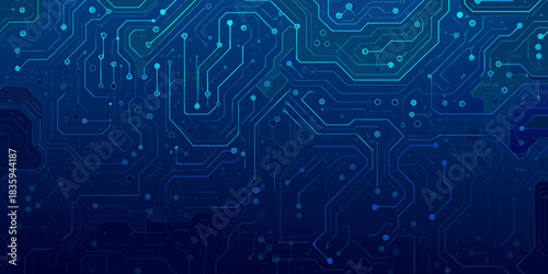 Abstract blue circuit board background for technology and innovation concepts
