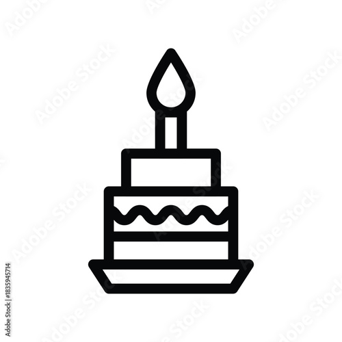 wedding cake outline icon vector design good for web or mobile app