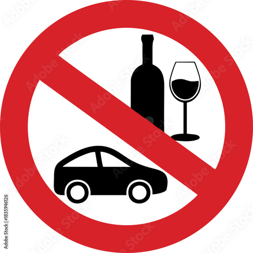 No Alcohol While Driving Symbol