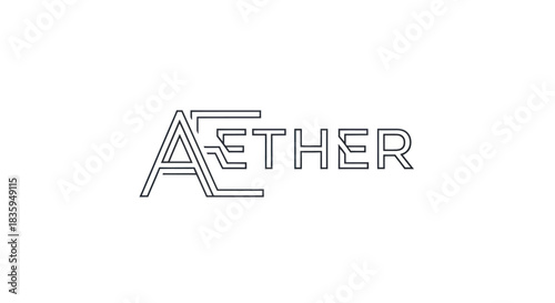 Modern AETHER text logo with stylized outlined letters.
