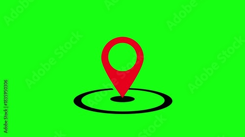Pin Location Map Icon Animation – Smooth Dropping Marker Motion for Navigation, GPS Tracking, and Map Interface Videos