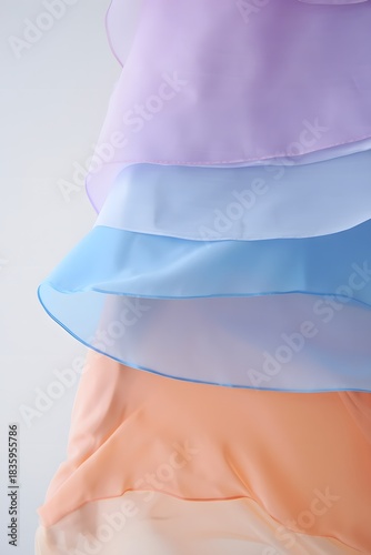 Pastel layered fabric creating a soft and dreamy texture with gentle color transitions