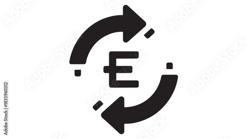 Streamline your finances with this sleek euro symbol icon, perfect for banking, trading, and investment designs showcasing money flow and global commerce success stories