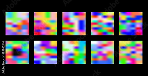 Abstract defocused background Set, A blurry image of a colorful object with a blurry background Set