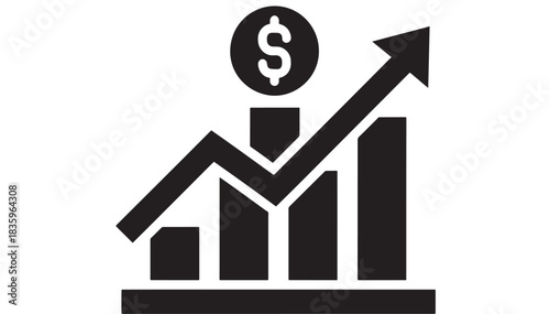 Boost your business with upward trending finance graphics, perfect for illustrating growth, investments, and success, showing positive financial results and market leadership