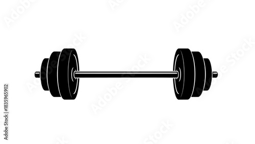 Barbell with weight plates icon
