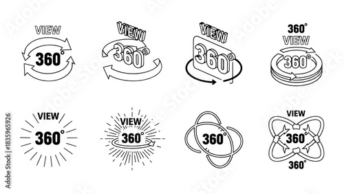 360 view icons collection