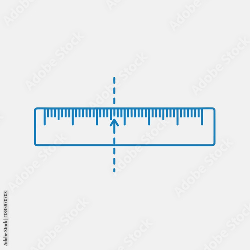 Ruler with Arrow Measuring Length, Precision Tool.