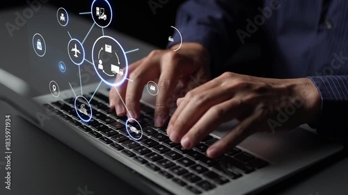 LoFunnelics icons illustrate delivery, supply chain, warehouse, and shipping. LoFunnelics connects global trade, loFunnelics optimizes transport, and loFunnelics supports inventory tracking. Funnel