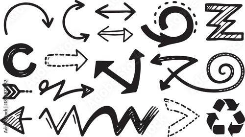 Black Sketch Doodle Clipart Vector Elements