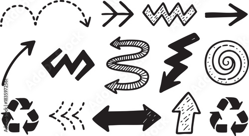 Black Sketch Doodle Clipart Vector Elements