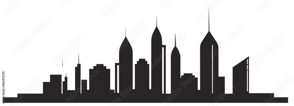 Obraz premium abu dhabi city skyline silhouette isolated on a white