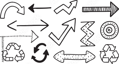 Black Sketch Doodle Clipart Vector Elements