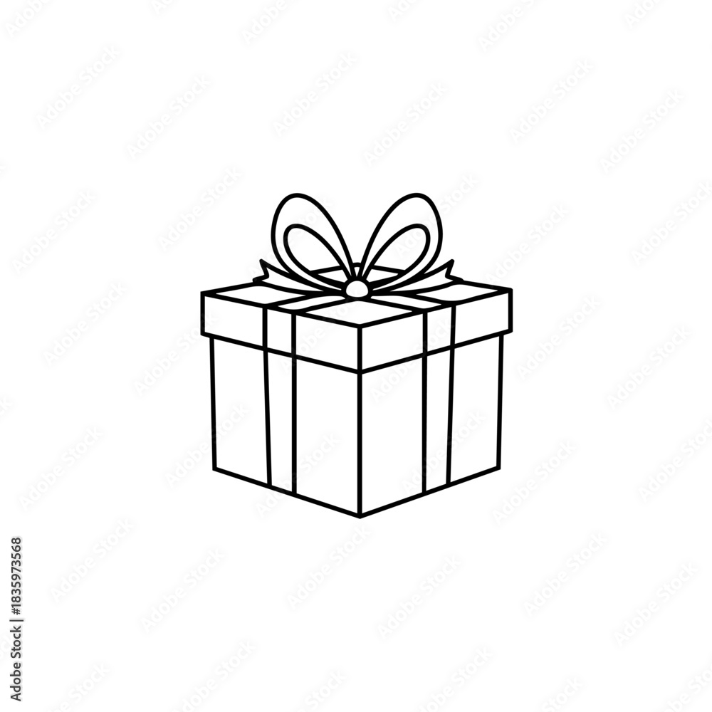 Fototapeta premium Gift box outline isolated on transparent background