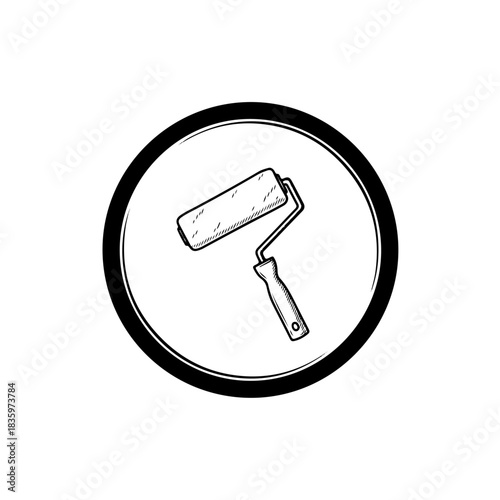 Paint roller icon isolated on transparent background