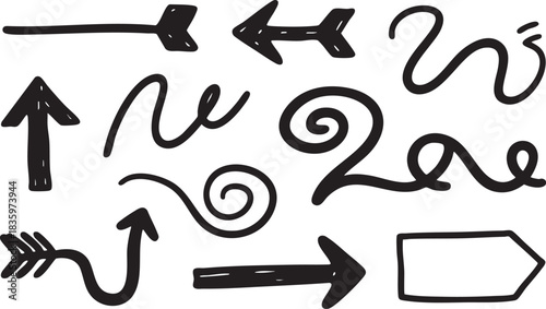 Black Sketch Doodle Clipart Vector Elements