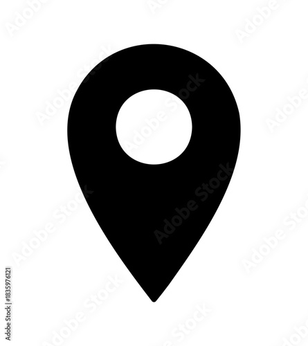 シンプルなマップピンアイコン（黒）