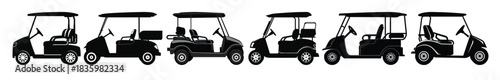 golf cart silhouette vector bundle set of club car vehicle