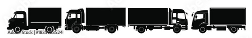 vintage milk truck vector black silhouette bundle milk 