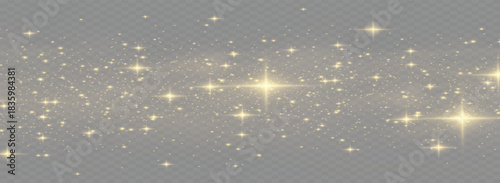 the dust sparks and golden stars shine with special light