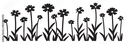 wildflower meadow silhouette 