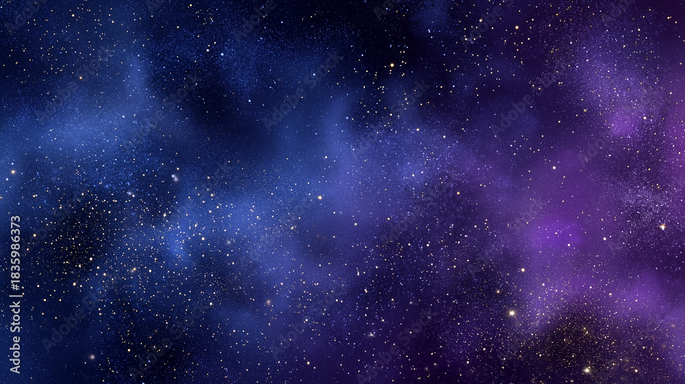 Obraz premium Dense Galactic Starfield with Blue and Purple Cosmic Dust Haze