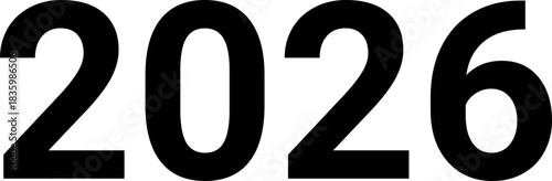 2026 Typography – Bold Year Number for Calendars, Events, and Futuristic Designs