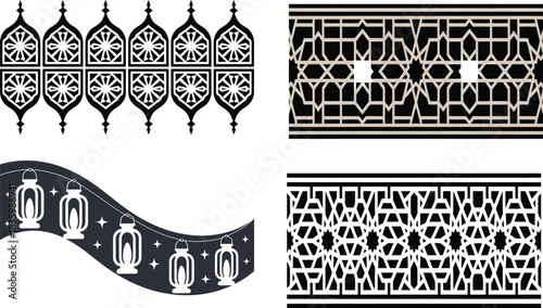Islamic Geometric & Cultural Background Set Decorative Seamless Design Collection