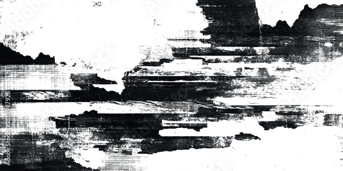 Black ink splatter texture overlay with grunge spray paint effect on transparent background.