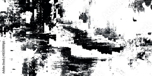 Black ink splatter texture overlay with grunge spray paint effect on transparent background.