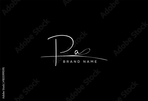 PA letter beauty cursive handwriting logo. vector logo| abstract logo| minimalist logo| brand identity| calligraphy design.