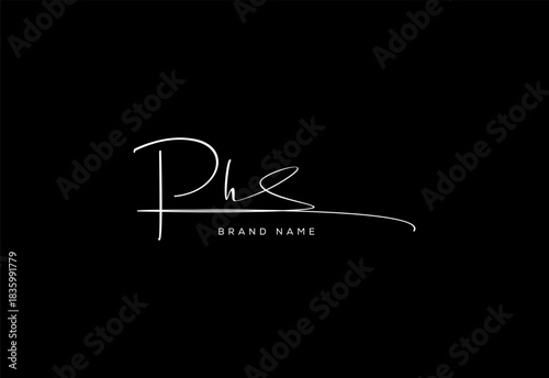 PH letter beauty cursive handwriting logo. vector logo| abstract logo| minimalist logo| brand identity| calligraphy design.