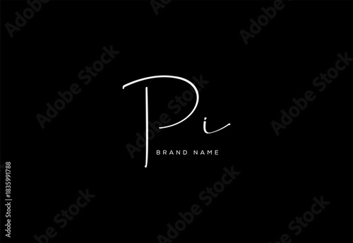 PI letter beauty cursive handwriting logo. vector logo| abstract logo| minimalist logo| brand identity| calligraphy design.