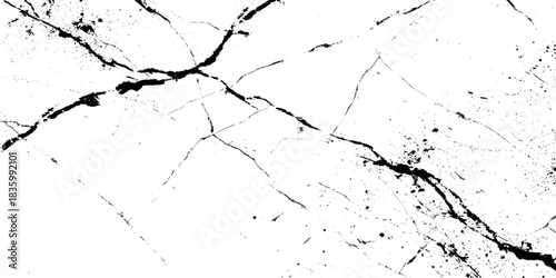 Grunge black ink splatter and scratched texture overlay on white background for design Perfect for use as a photographic overlay.