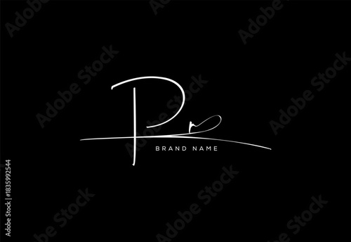 PR letter beauty cursive handwriting logo. vector logo| abstract logo| minimalist logo| brand identity| calligraphy design.