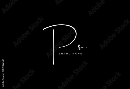 PS letter beauty cursive handwriting logo. vector logo| abstract logo| minimalist logo| brand identity| calligraphy design.