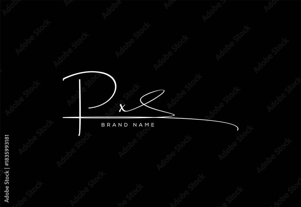 Fototapeta premium PX letter beauty cursive handwriting logo. vector logo| abstract logo| minimalist logo| brand identity| calligraphy design.