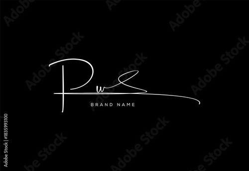 PW letter beauty cursive handwriting logo. vector logo| abstract logo| minimalist logo| brand identity| calligraphy design.